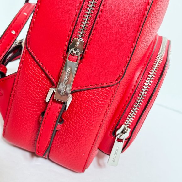 Michael Kors Jaycee XS MINI Convertible Zip Pocket Backpack Bright Red - Picture 12 of 14